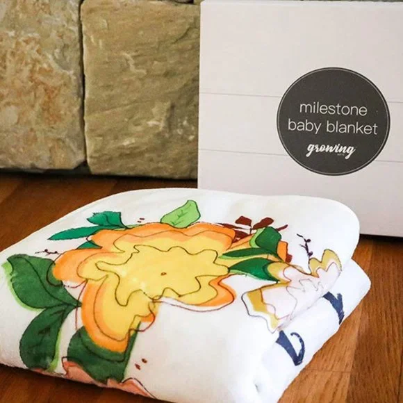 Super Soft floral baby milestone blanket NEW - Picture 6 of 6